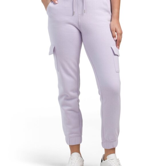 NEW DKNY SPORT Mini Stud Logo Joggers With Cargo Pockets in Orchid  725 1j7 - Picture 3 of 3